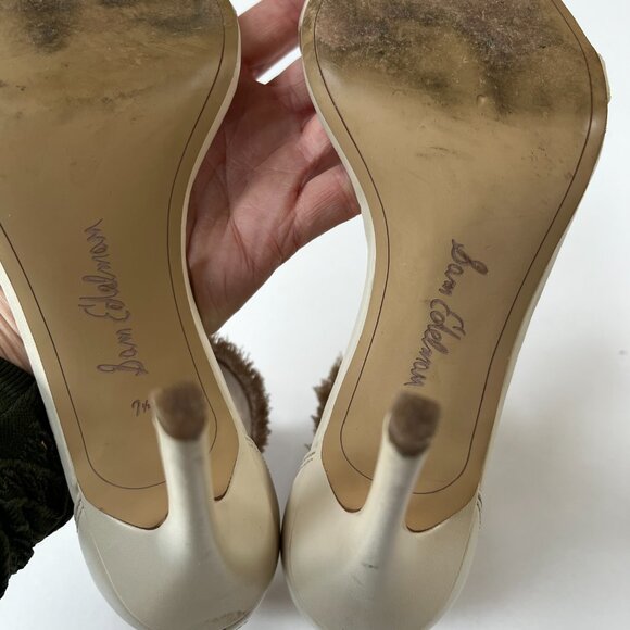 Sam Edelman Winter White Fringe High Heel Sandal - Picture 11 of 12
